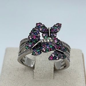 Bomb Party Sparkle of Hope Ring - Rhodium NWT NO BAG